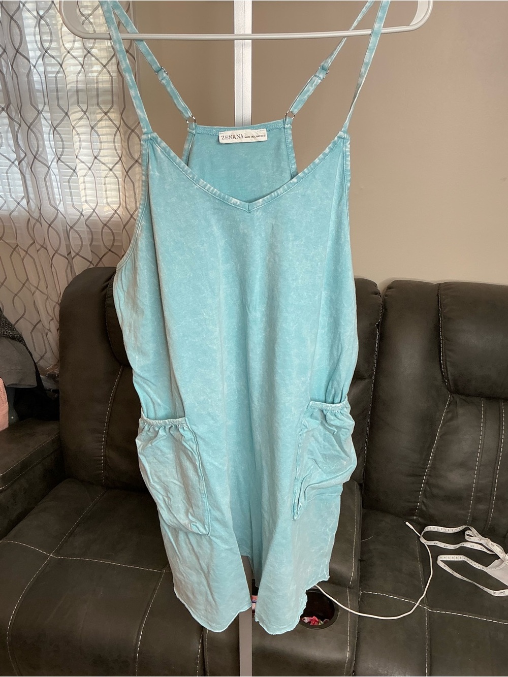 Zenana Outfitters Aqua Adjustable Strap Romper
